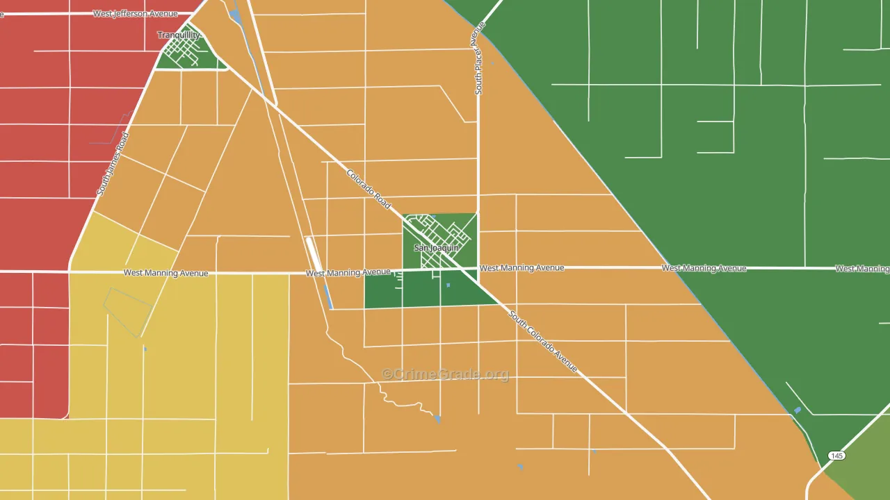 93660, CA Map of Drug-Related Crime Rates
