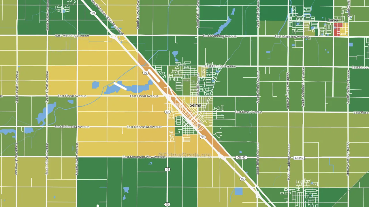 93662, CA Map of Drug-Related Crime Rates