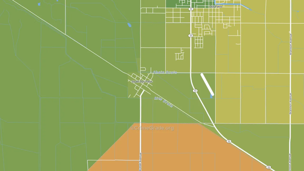 93665, CA Map of Drug-Related Crime Rates