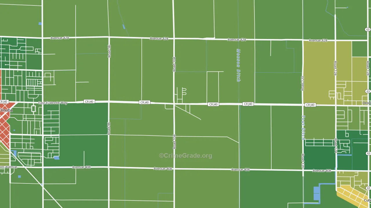 93666, CA Map of Drug-Related Crime Rates