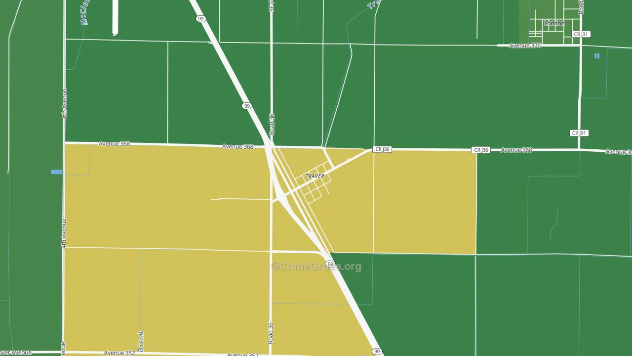 93673, CA Map of Drug-Related Crime Rates