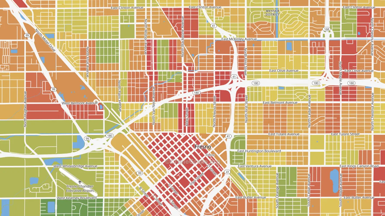 93701, CA Map of Drug-Related Crime Rates