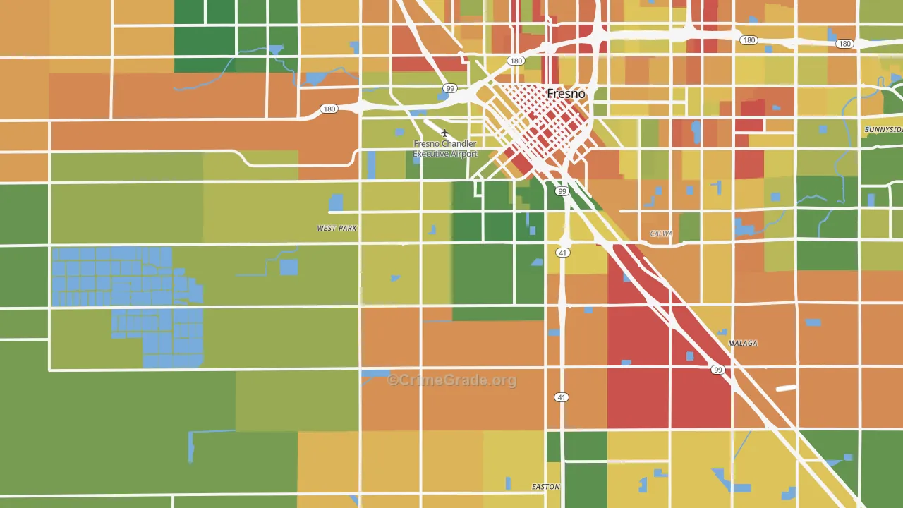 93706, CA Map of Drug-Related Crime Rates