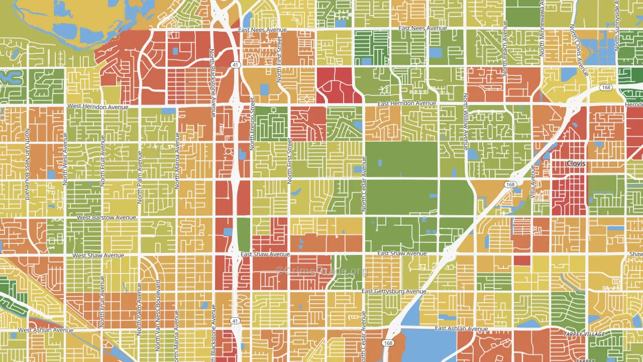93710, CA Map of Drug-Related Crime Rates