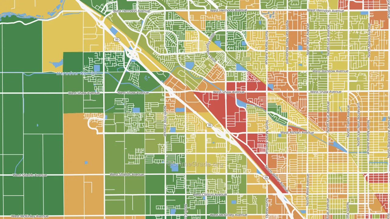 93722, CA Map of Drug-Related Crime Rates