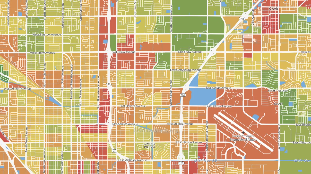 93726, CA Map of Drug-Related Crime Rates