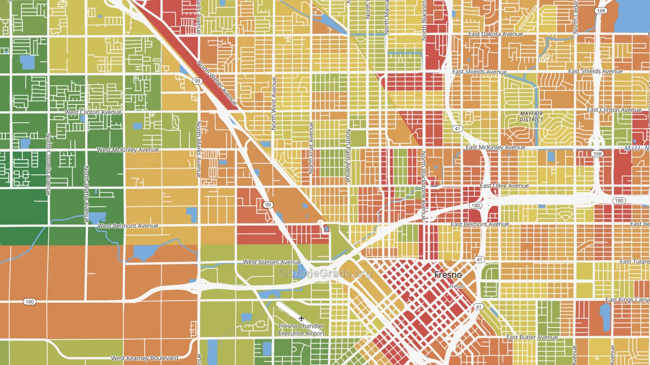 93728, CA Map of Drug-Related Crime Rates