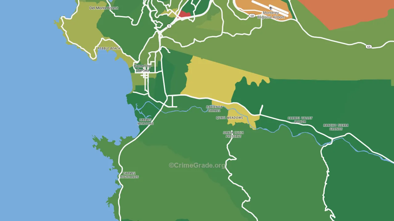 93923, CA Map of Drug-Related Crime Rates