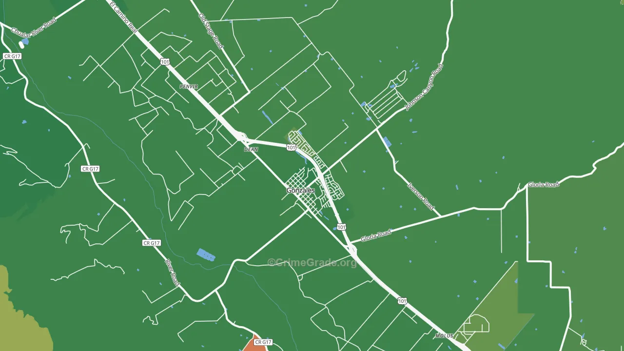 93926, CA Map of Drug-Related Crime Rates