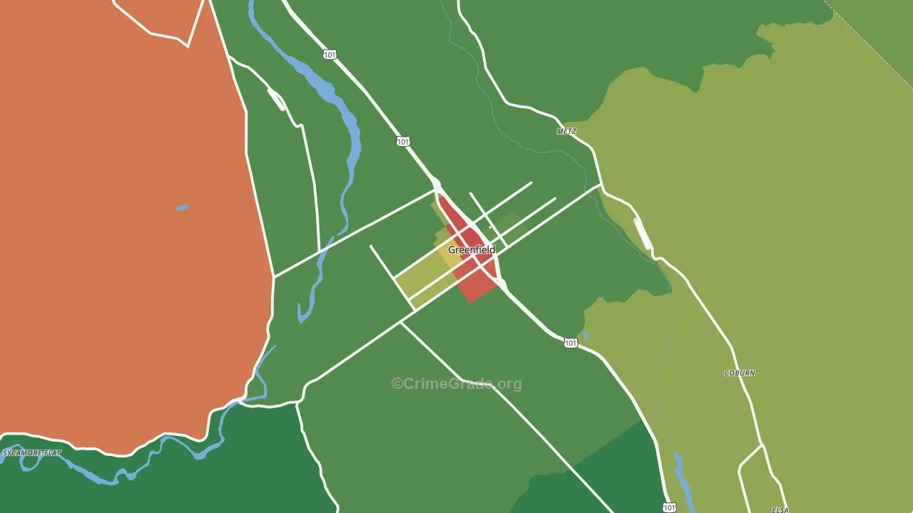 93927, CA Map of Drug-Related Crime Rates
