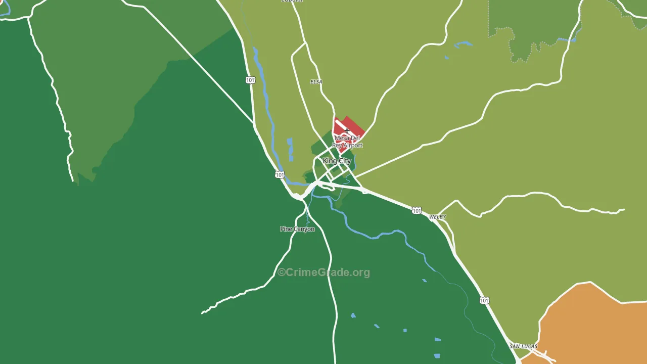 93930, CA Map of Drug-Related Crime Rates