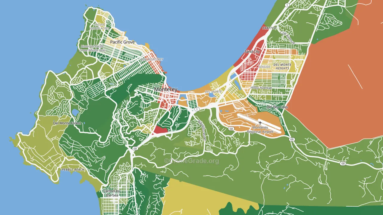 93940, CA Map of Drug-Related Crime Rates