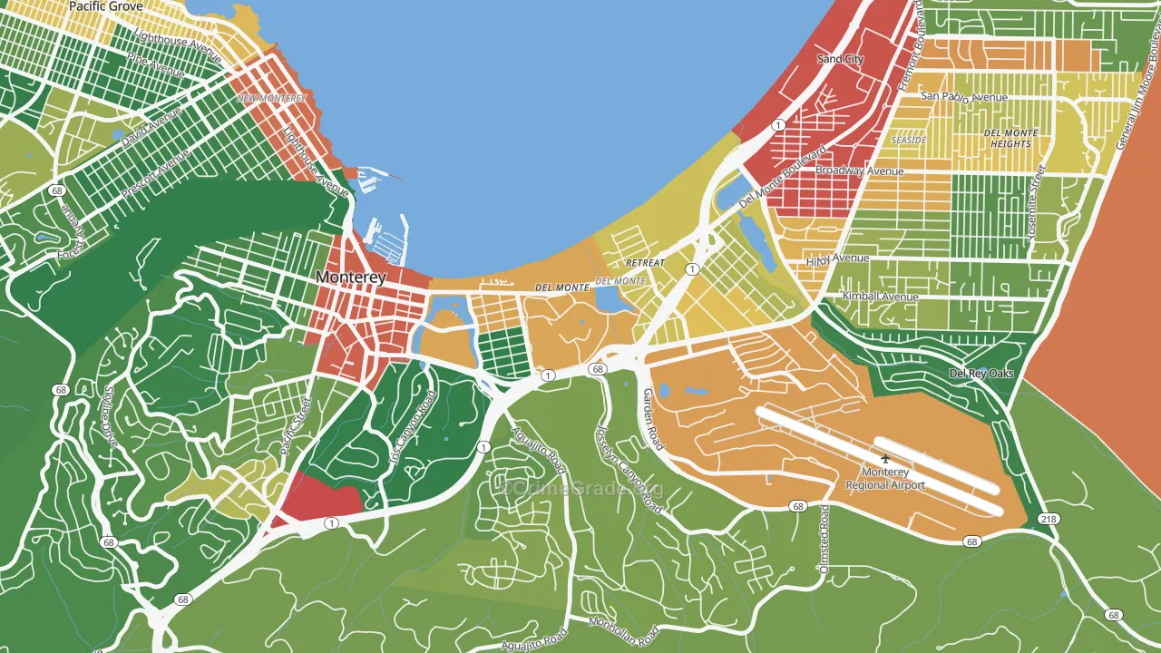 93943, CA Map of Drug-Related Crime Rates
