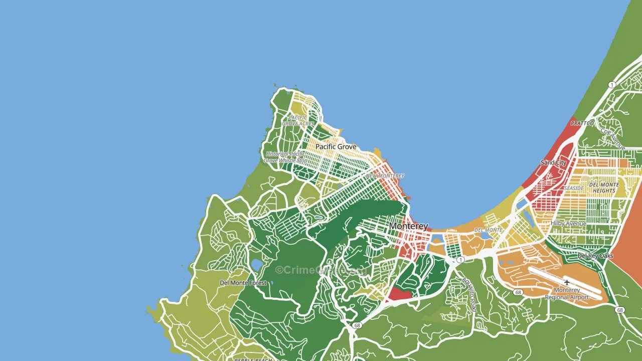 93950, CA Map of Drug-Related Crime Rates
