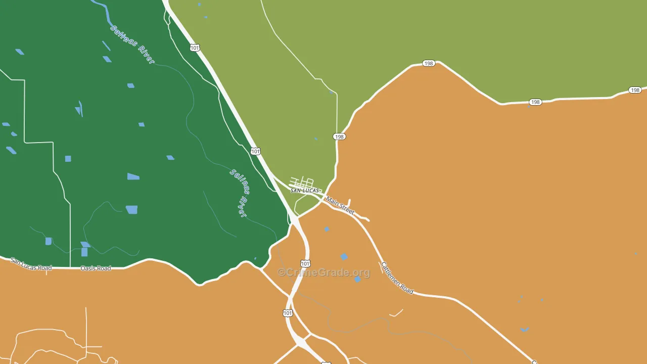 93954, CA Map of Drug-Related Crime Rates