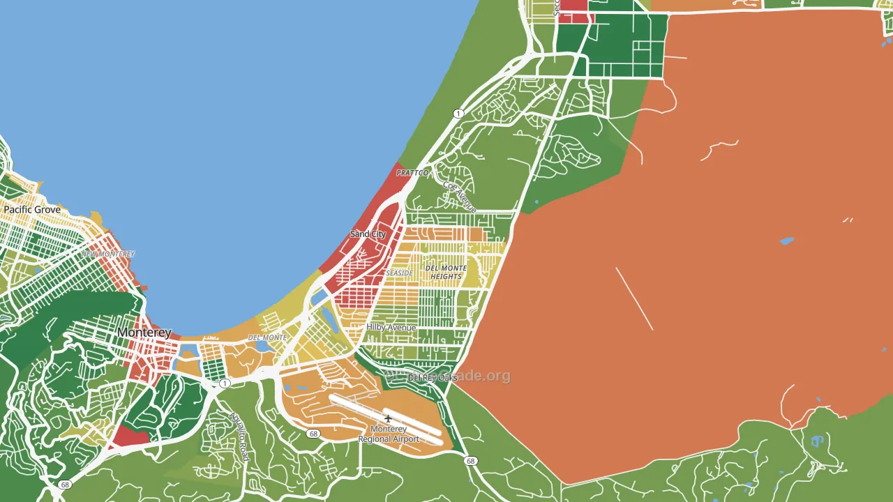 93955, CA Map of Drug-Related Crime Rates