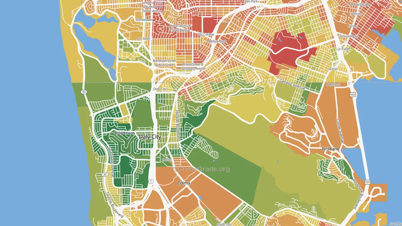 94014, CA Map of Drug-Related Crime Rates