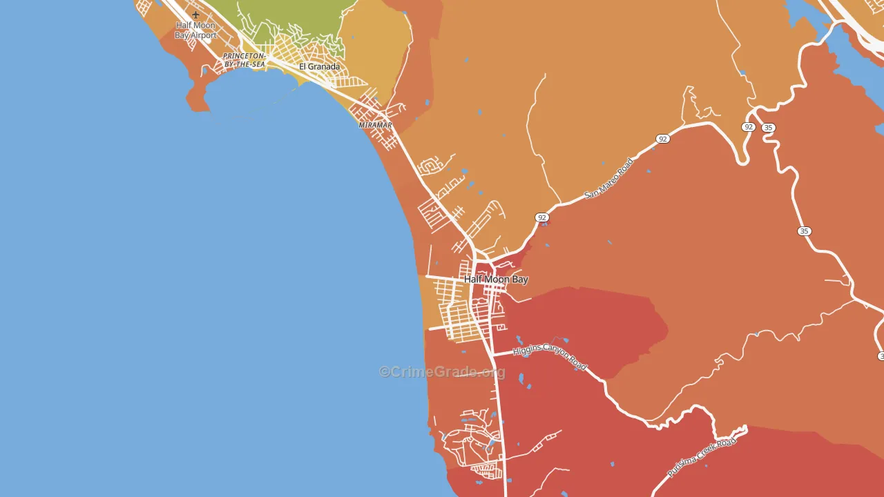 94019, CA Map of Drug-Related Crime Rates