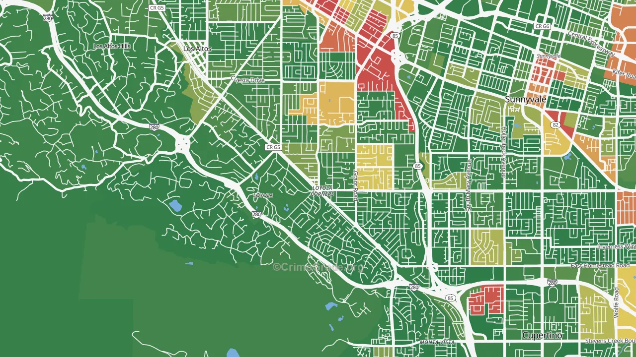 94024, CA Map of Drug-Related Crime Rates