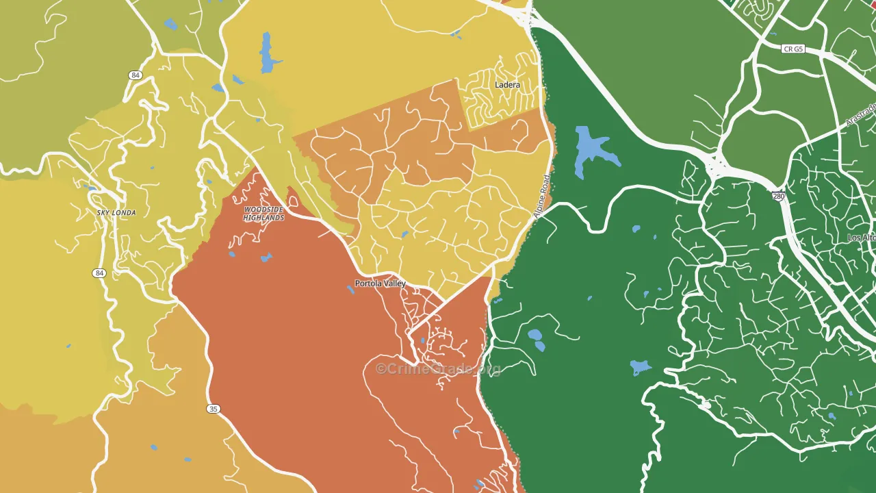 94028, CA Map of Drug-Related Crime Rates