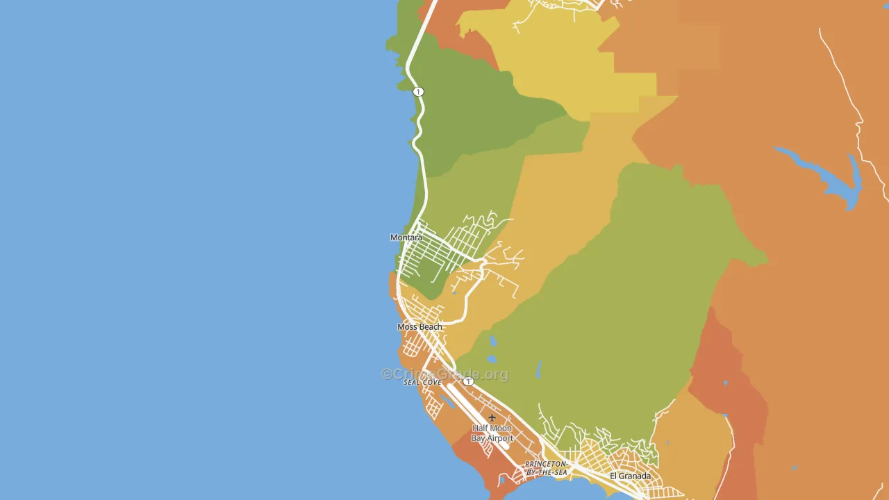 94037, CA Map of Drug-Related Crime Rates