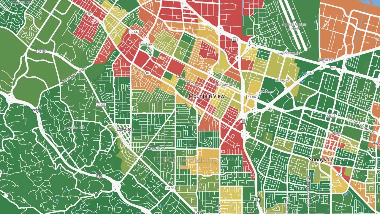 94040, CA Map of Drug-Related Crime Rates