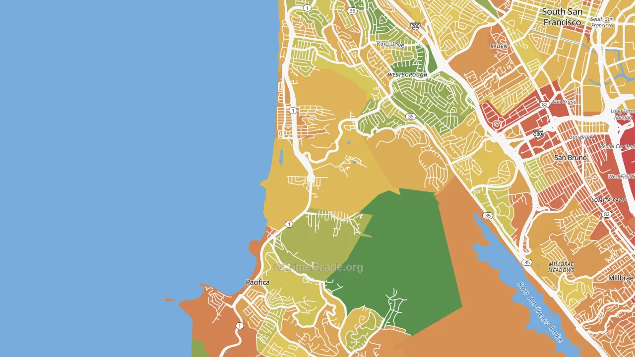 94044, CA Map of Drug-Related Crime Rates