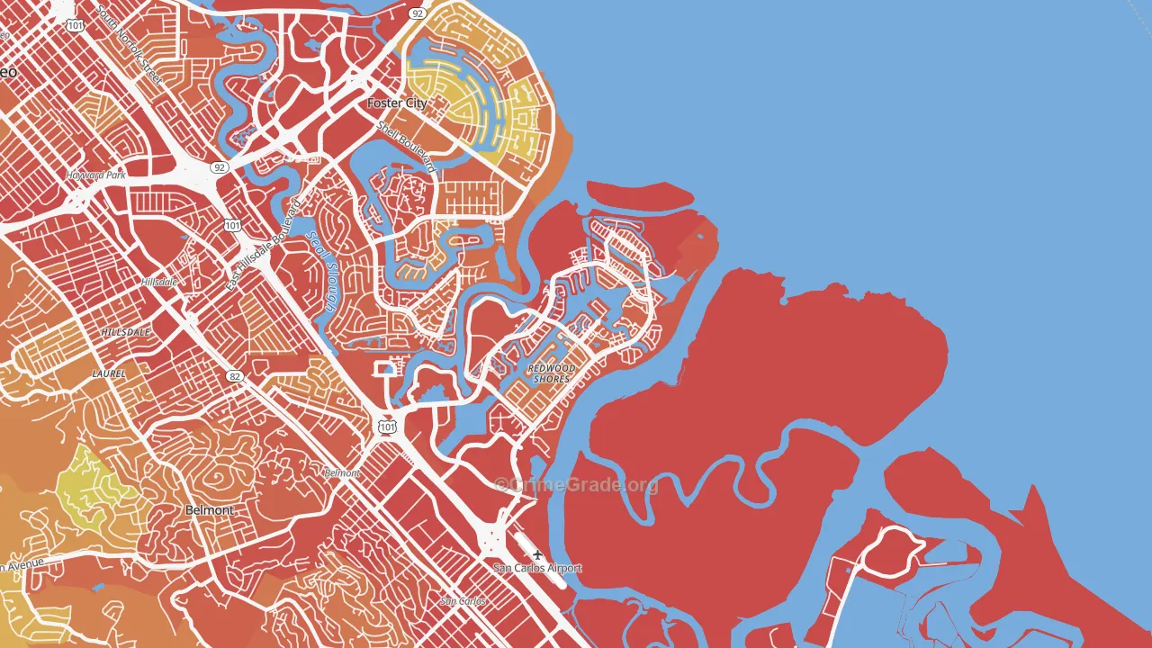 94065, CA Map of Drug-Related Crime Rates