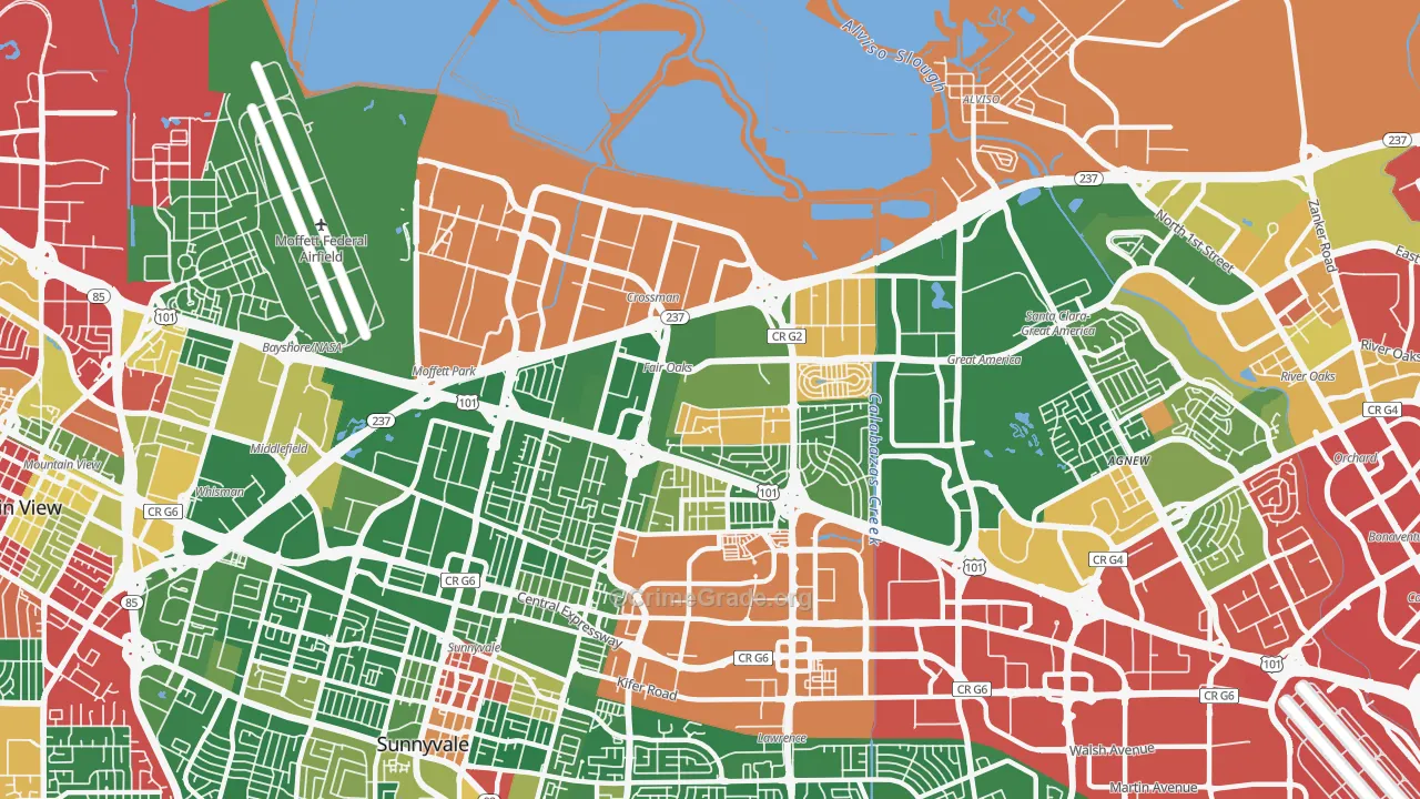 94089, CA Map of Drug-Related Crime Rates