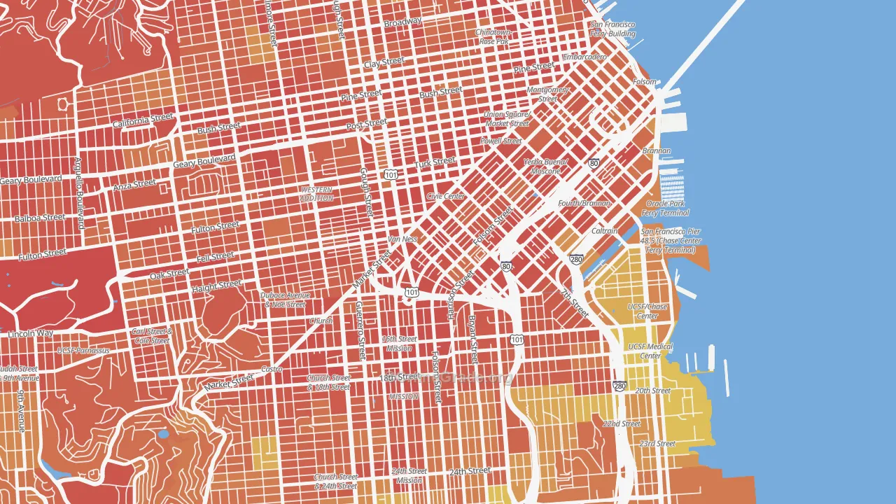 94103, CA Map of Drug-Related Crime Rates