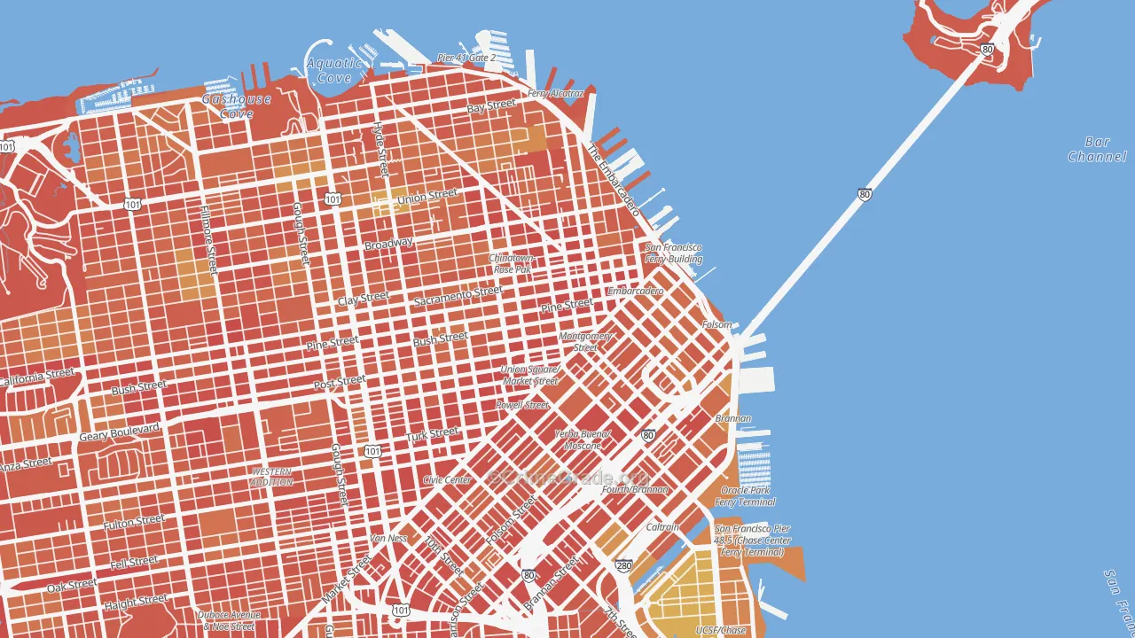 94104, CA Map of Drug-Related Crime Rates