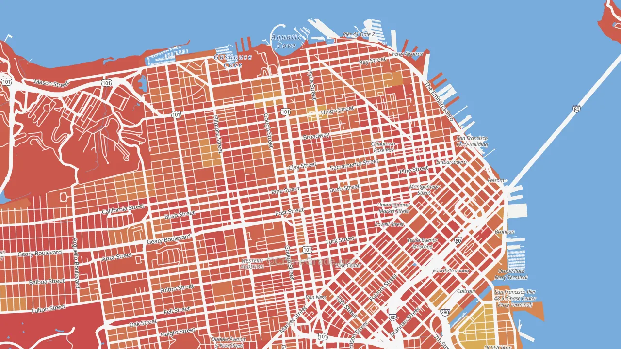 94109, CA Map of Drug-Related Crime Rates