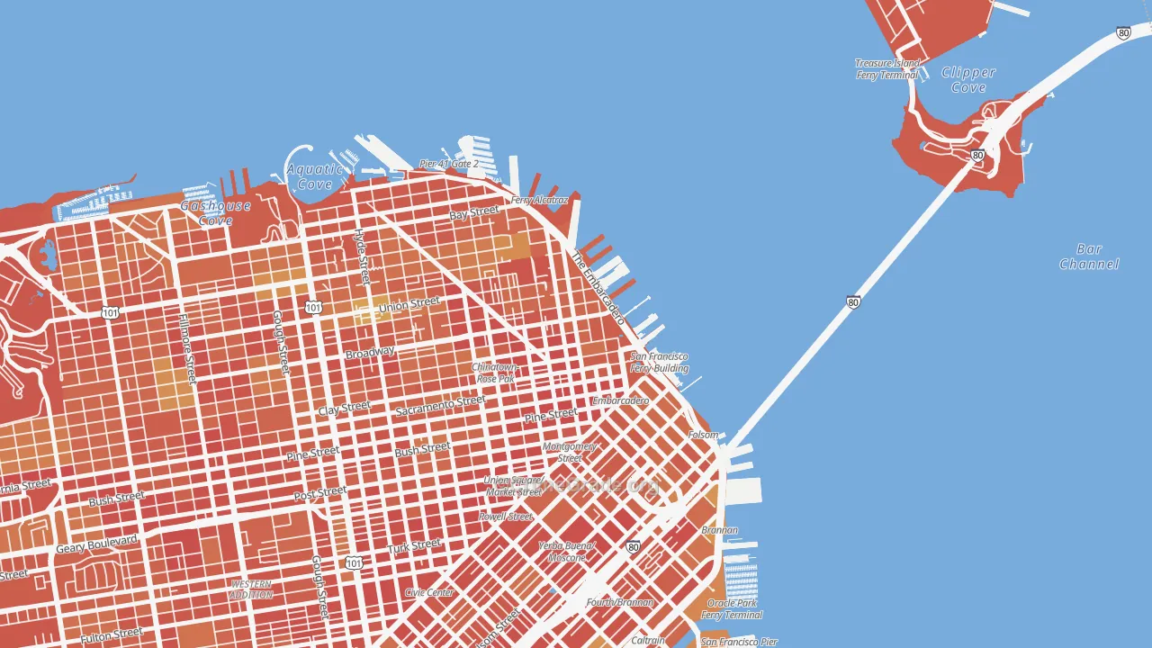 94111, CA Map of Drug-Related Crime Rates