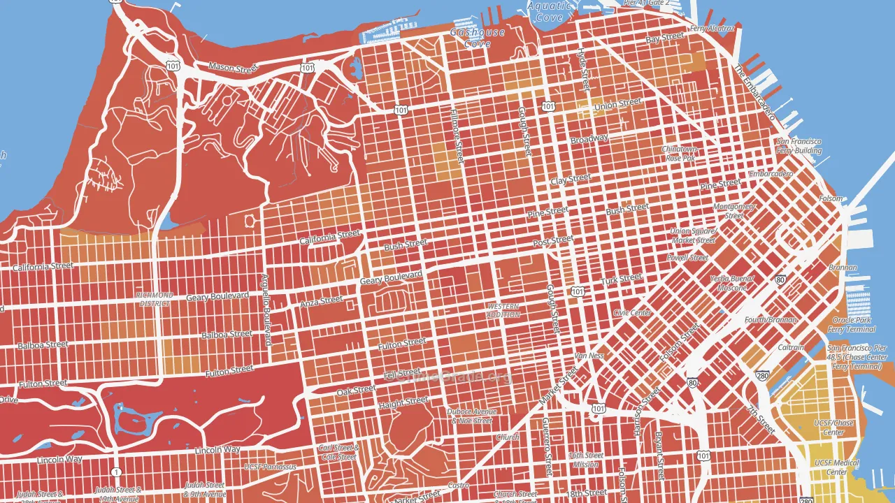 94115, CA Map of Drug-Related Crime Rates