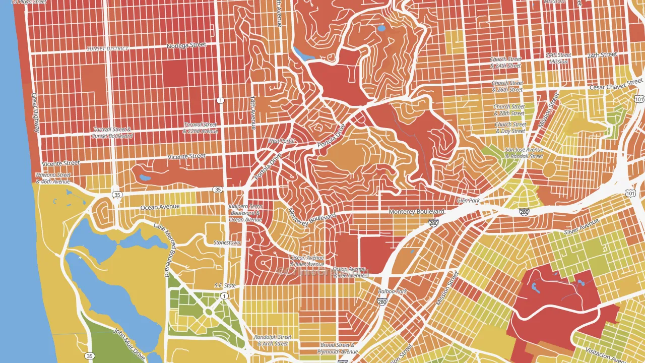 94127, CA Map of Drug-Related Crime Rates