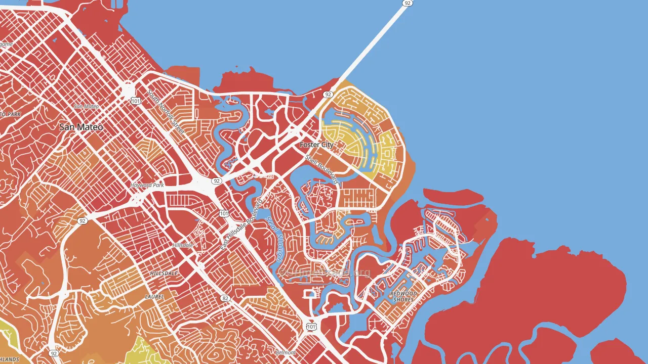 94404, CA Map of Drug-Related Crime Rates