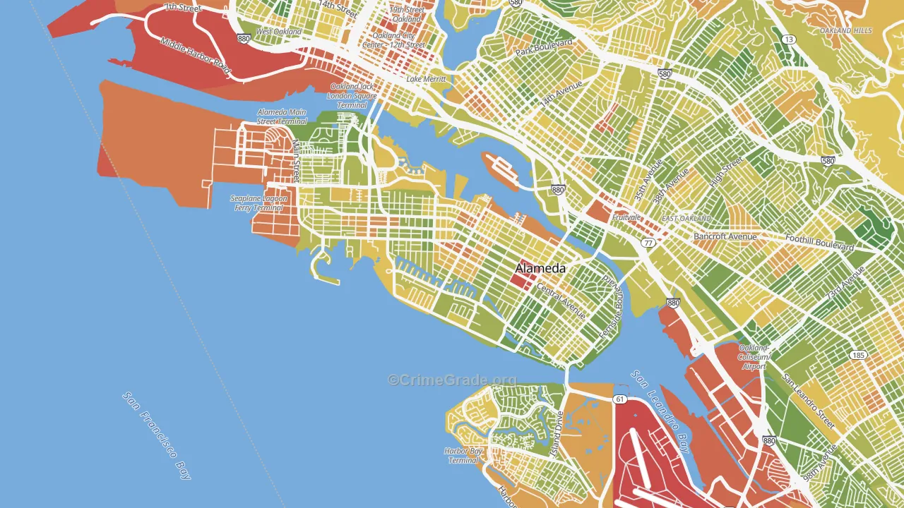 94501, CA Map of Drug-Related Crime Rates