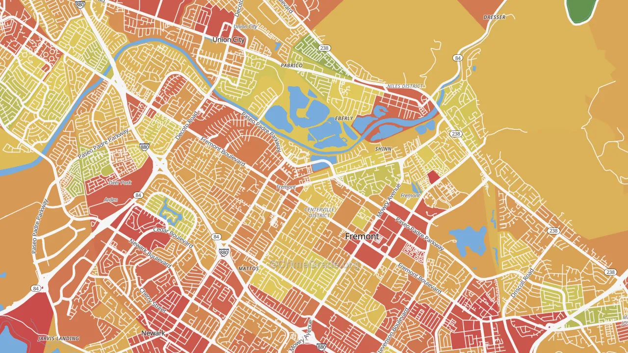 94536, CA Map of Drug-Related Crime Rates