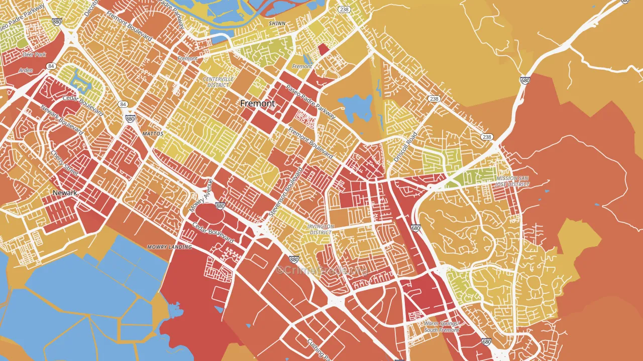94538, CA Map of Drug-Related Crime Rates