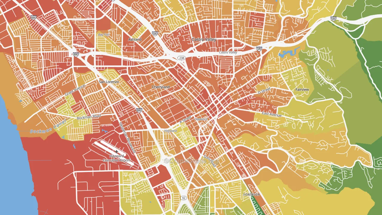 94541, CA Map of Drug-Related Crime Rates
