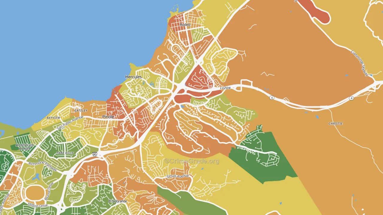 94547, CA Map of Drug-Related Crime Rates