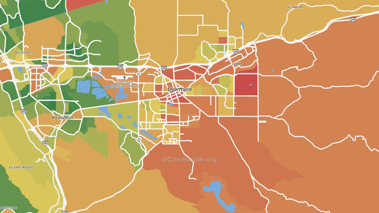 94550, CA Map of Drug-Related Crime Rates