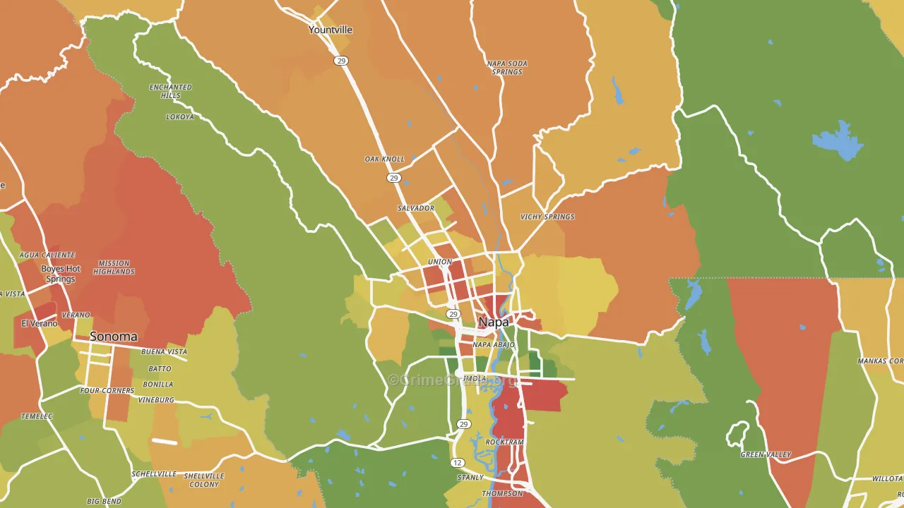 94558, CA Map of Drug-Related Crime Rates