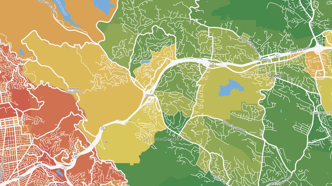 94563, CA Map of Drug-Related Crime Rates