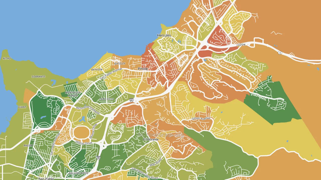 94564, CA Map of Drug-Related Crime Rates