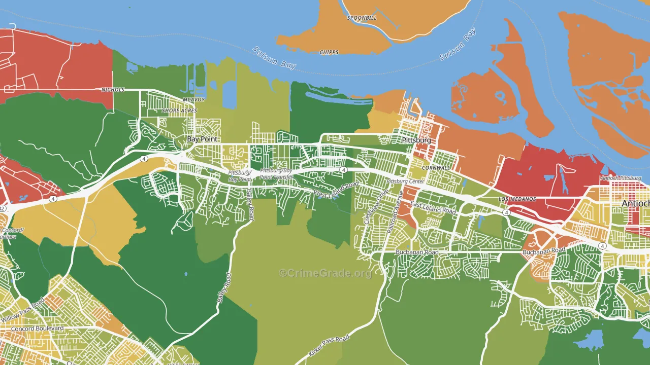 94565, CA Map of Drug-Related Crime Rates