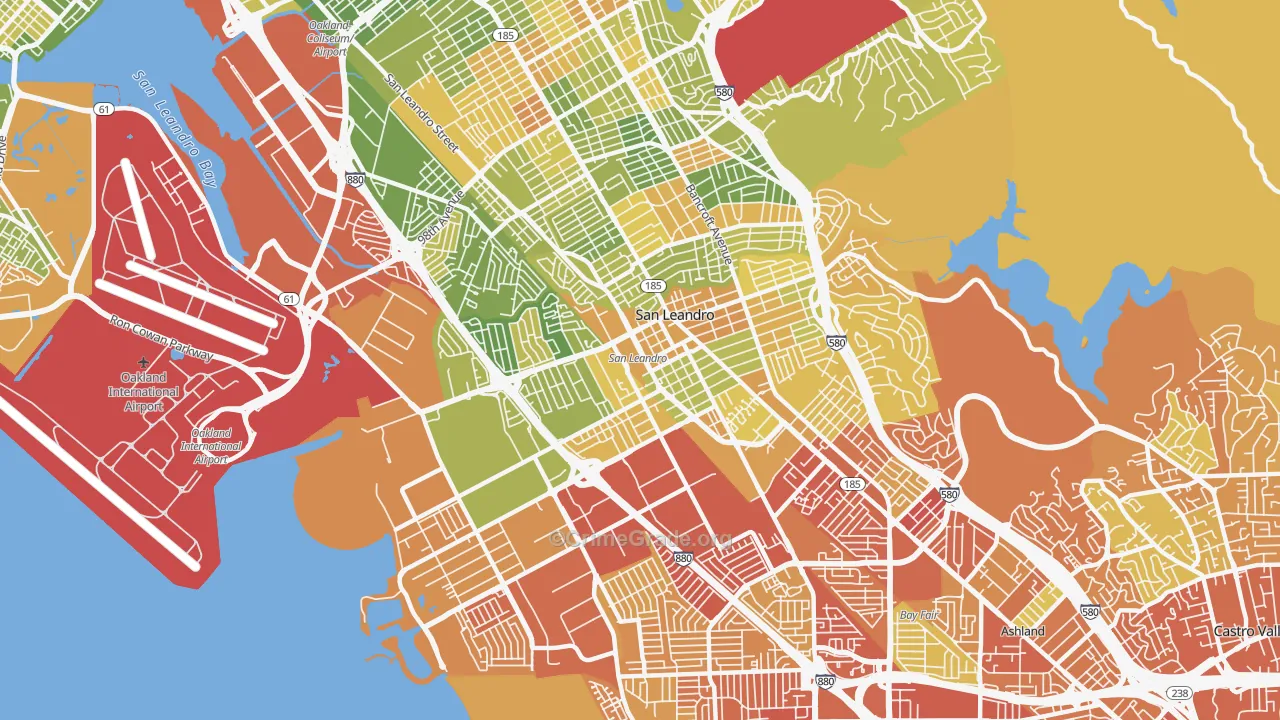 94577, CA Map of Drug-Related Crime Rates