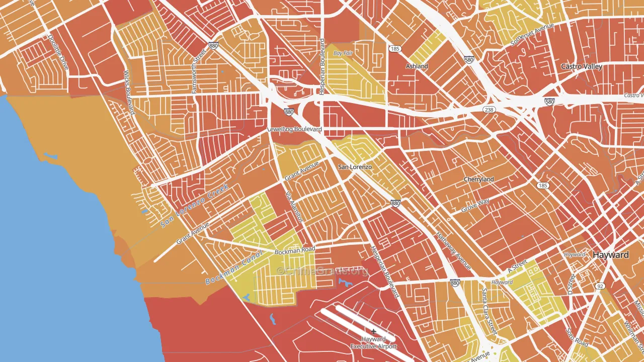 94580, CA Map of Drug-Related Crime Rates