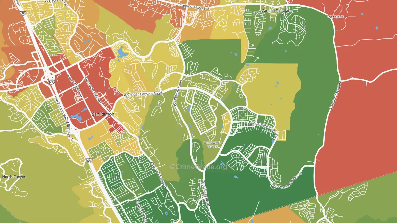 94582, CA Map of Drug-Related Crime Rates