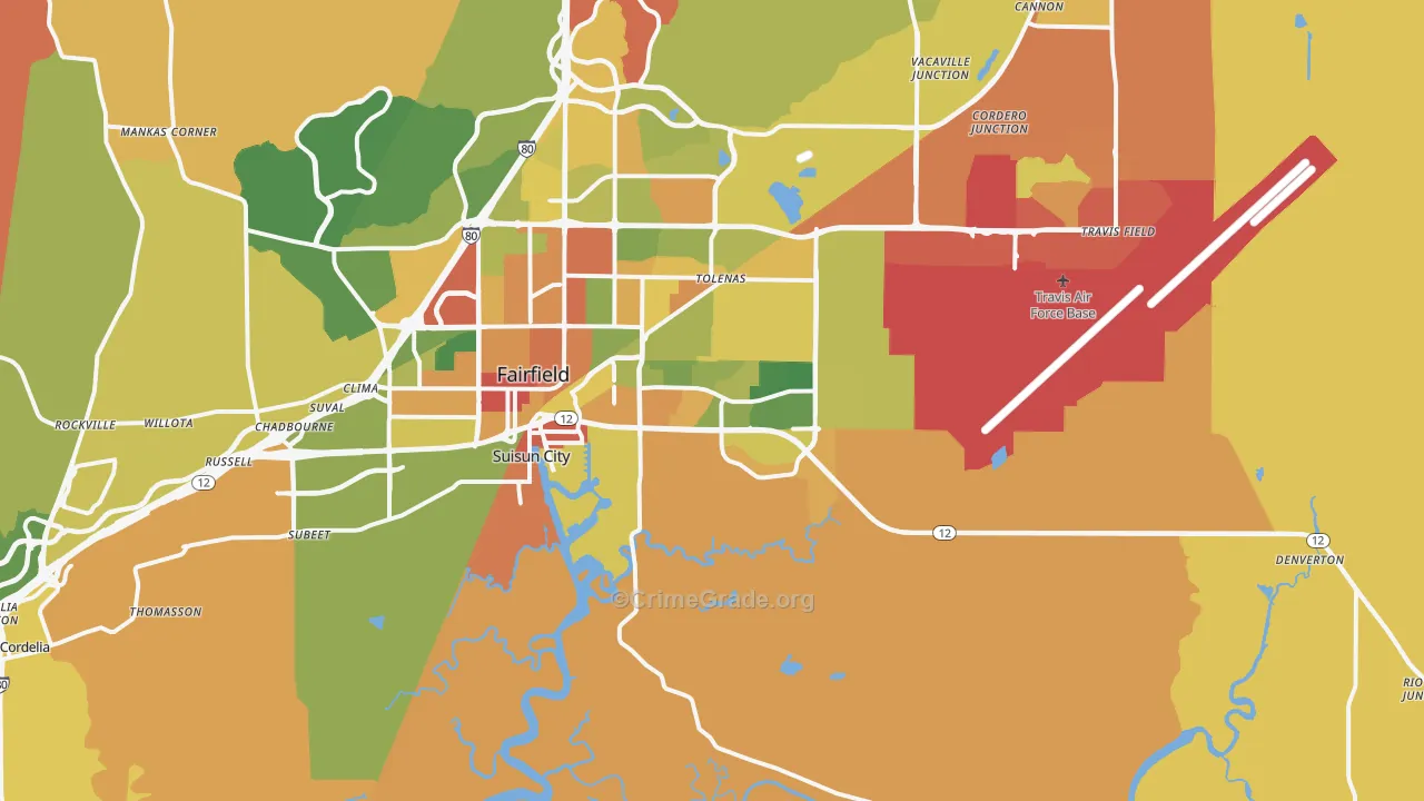 94585, CA Map of Drug-Related Crime Rates